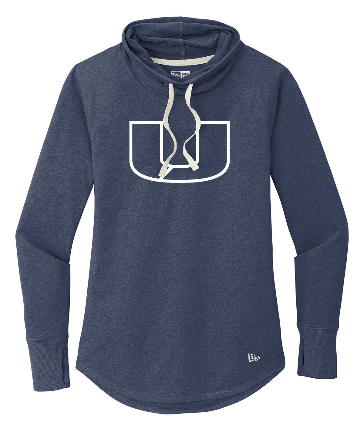 Split-U Lettermark Womens Cowl Long-Sleeve Hoodie Tee